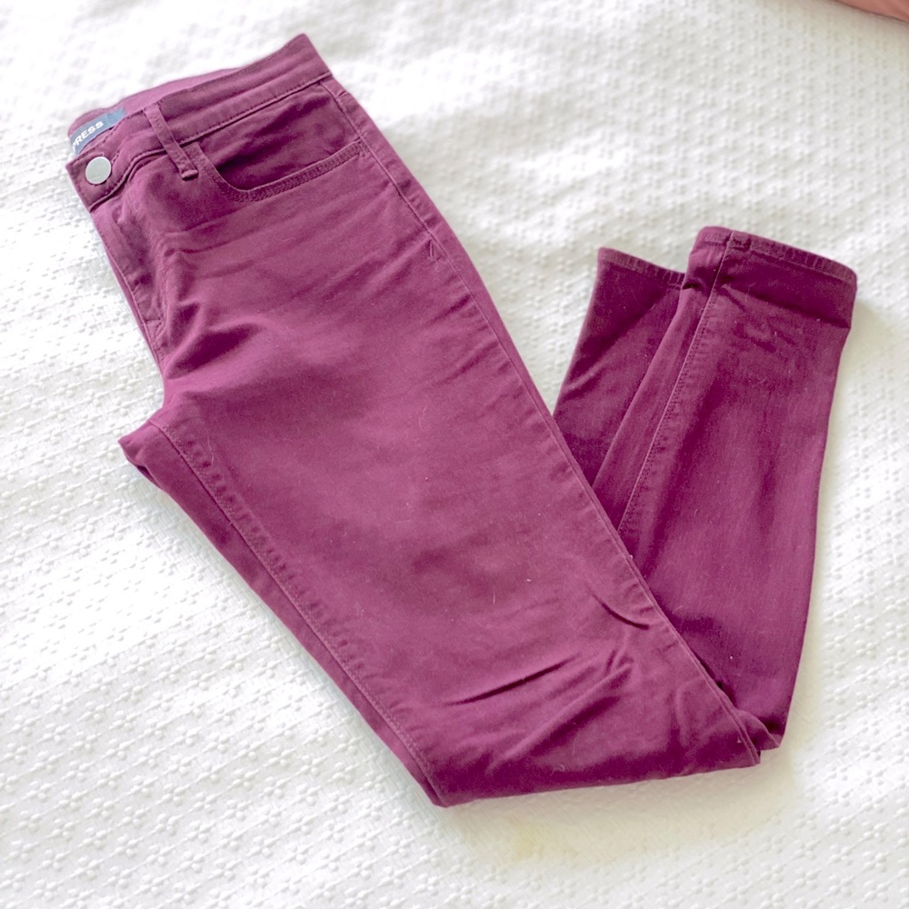 Express Maroon Skinny Pants
